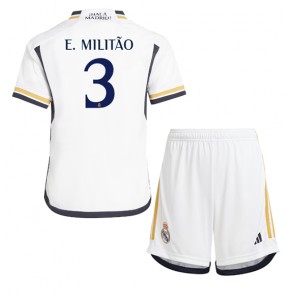 Real Madrid Eder Militao #3 Dětské Domácí dres komplet 2023-24 Krátký Rukáv (+ trenýrky)